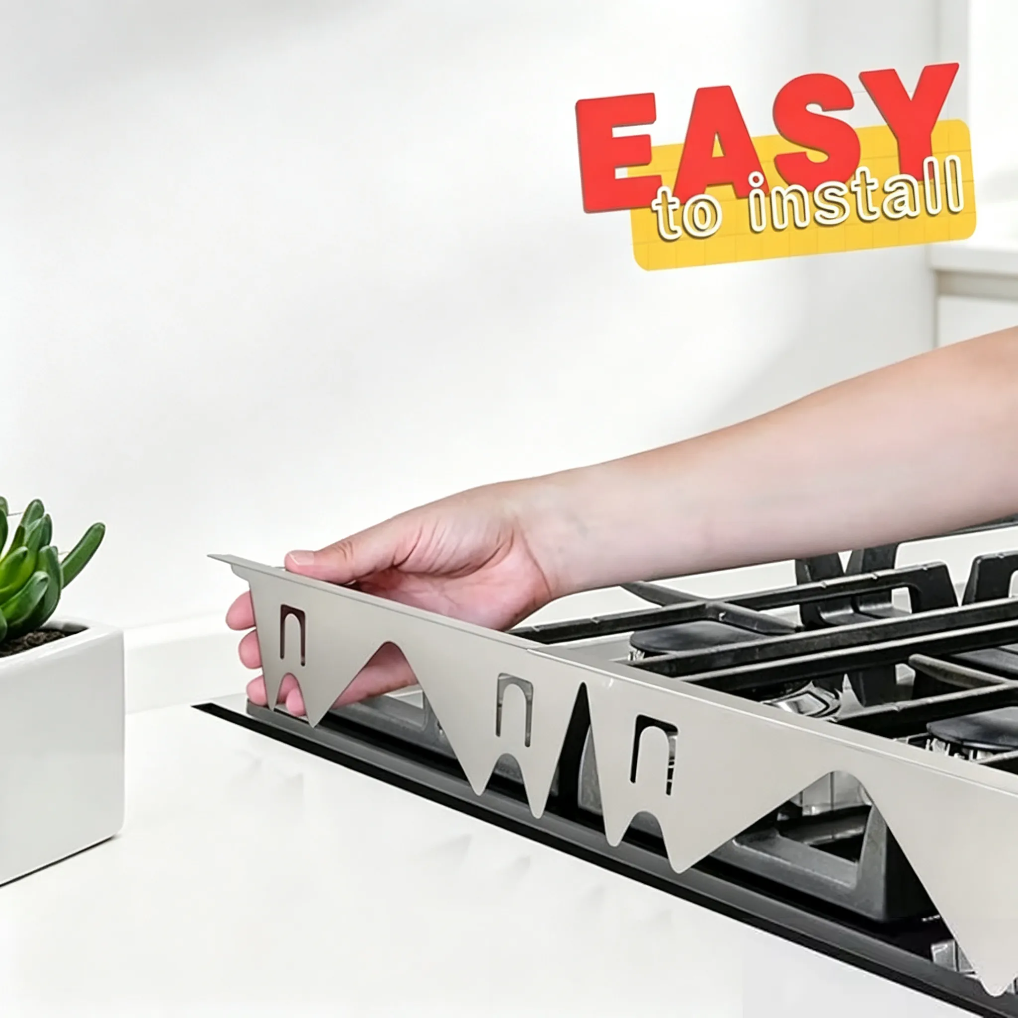 Retractable Stainless Steel Stove Gap Covers - Silver / 2 Pcs (One Side)